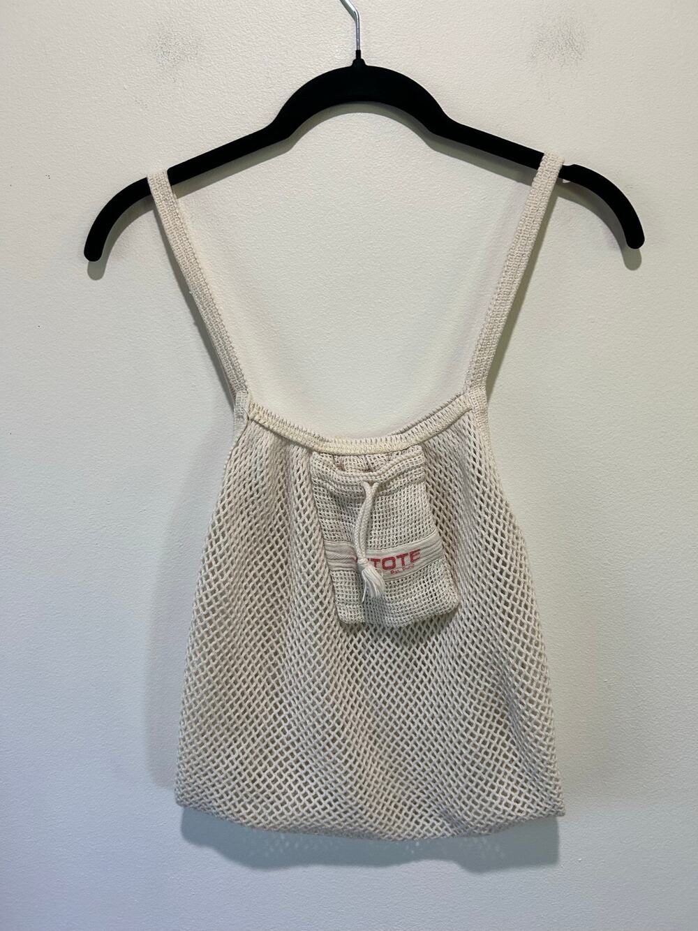 Retote small crochet bag cream packable grocery reusable open knit